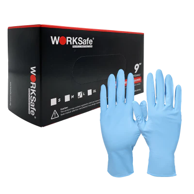 WORKSafe® 9-INCH DISPOSABLE NITRILE GLOVES (POWDER FREE)