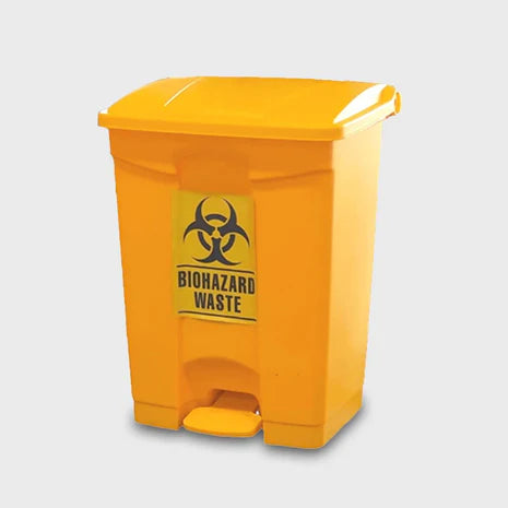 WASTE DISPOSAL BIN (YELLOW) WITH PUSH PEDAL 90L
