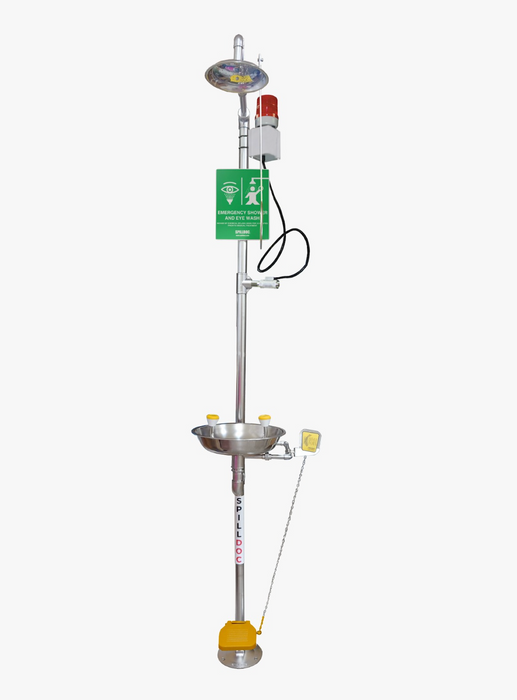 Spilldoc Combination Emergency Shower and Eyewash Station SDSE304/FS with pressure-reducing valve & Alarm Switch
