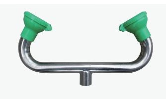 Stainless Steel Eye Wash Nozzle with Green Dust-proof Lids