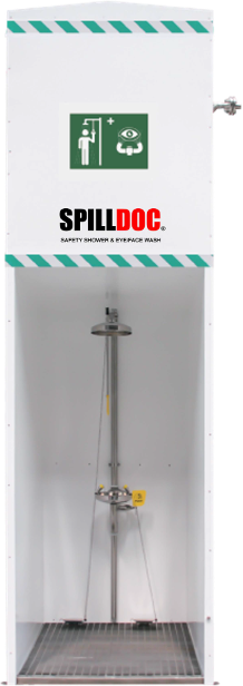 Spilldoc Self Contained Gravity Fed Portable Shower & Eyewash Station 1500L