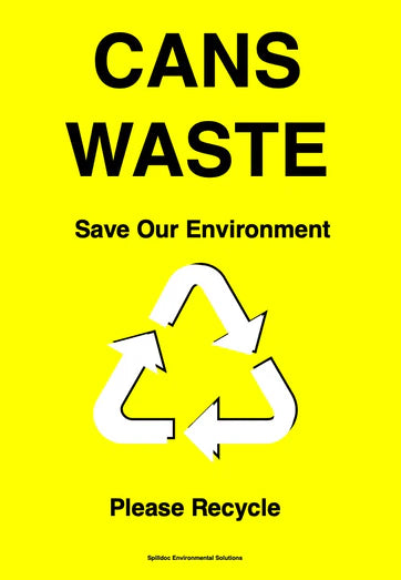 Cans Waste Sign