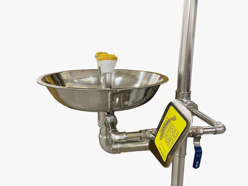 SAFETY SHOWER & EYEWASH STATION WITH ROUND CURTAIN SDSE304RC