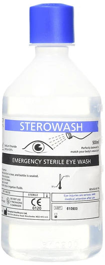 Sterowash 500ml Eye Wash Solution 0.9% Sodium Chloride EA152