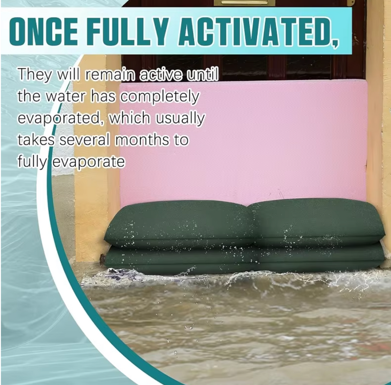 Spilldoc® Water Activated Sandless Sandbags for Flood Barrier 100cm x 25cm