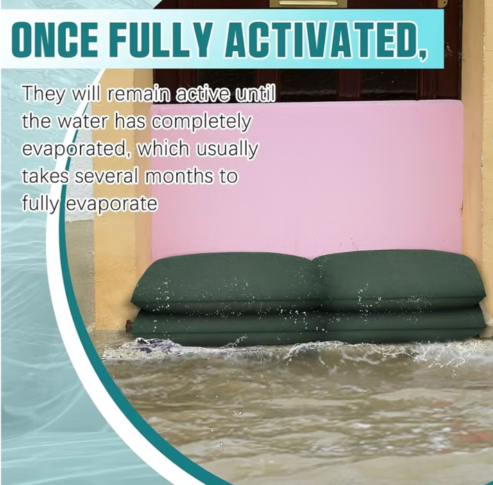 Spilldoc® Water Activated Sandless Sandbags for Flood Barrier 100cm x 25cm