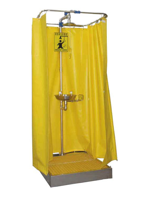 Curtain Booth Type Emergency Shower & Eyewash Station